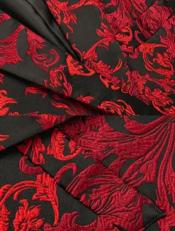 Men's Blazer Notch Collar Fashion Floral Red Standard Fit Single Breasted One-button