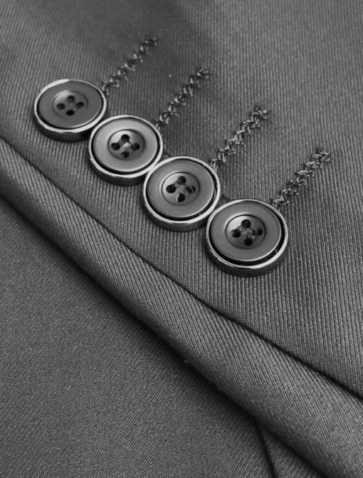 Men's Blazer School Formal Wedding Lined Daily Party Spring & Fall Autumn / Fall Polyester Solid Color Button Pocket Thermal Warm Comfy Double Breasted Blazer Purple Gray