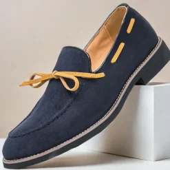 Men's Blue Loafers - Suede Faux Leather with Tassel Detailing, Stylish and Comfortable Slip-On Shoes for Men, Perfect for Casual, Office and Everyday Wear