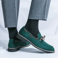 Men's Blue Loafers - Suede Faux Leather with Tassel Detailing, Stylish and Comfortable Slip-On Shoes for Men, Perfect for Casual, Office and Everyday Wear