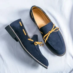Men's Blue Loafers - Suede Faux Leather with Tassel Detailing, Stylish and Comfortable Slip-On Shoes for Men, Perfect for Casual, Office and Everyday Wear