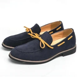 Men's Blue Loafers - Suede Faux Leather with Tassel Detailing, Stylish and Comfortable Slip-On Shoes for Men, Perfect for Casual, Office and Everyday Wear