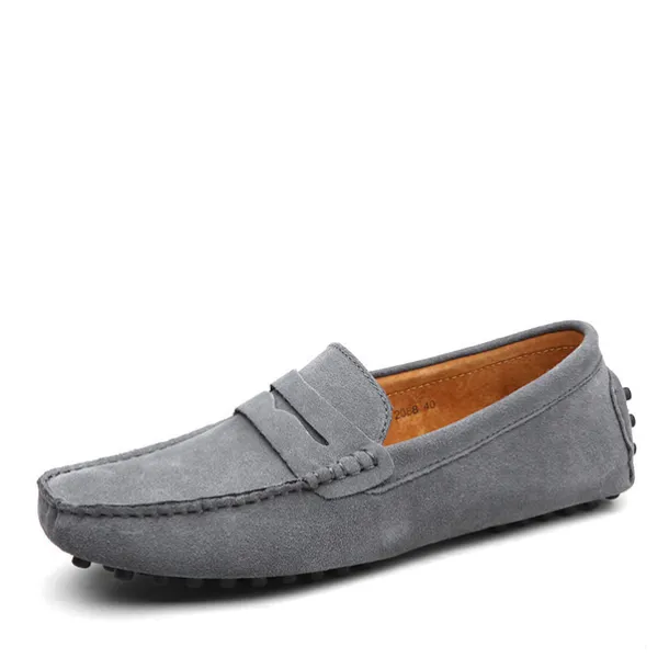 Men's Blue Suede Loafers – Stylish Slip-On Driving Moccasins for Casual & Formal Wear