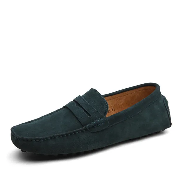 Men's Blue Suede Loafers – Stylish Slip-On Driving Moccasins for Casual & Formal Wear