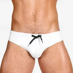 Men's Board Shorts Swim Shorts Swim Trunks Drawstring Elastic Waist Plain Comfort Quick Dry Short Holiday Beach Weekend Fashion Casual White Pink Micro-elastic
