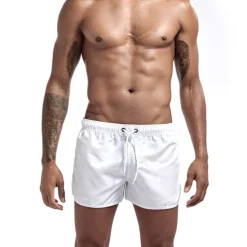 Men's Board Shorts Swim Shorts Swim Trunks Elastic Waist Solid Color Quick Dry Short Daily Gym Bathing Chic & Modern Casual / Sporty Black White Micro-elastic