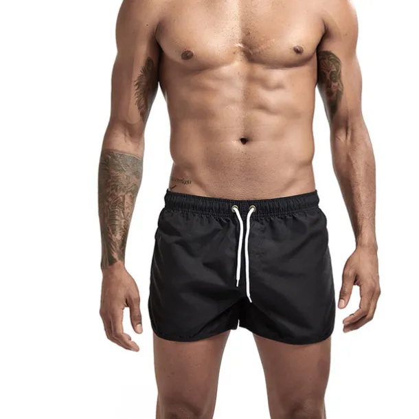 Men's Board Shorts Swim Shorts Swim Trunks Elastic Waist Solid Color Quick Dry Short Daily Gym Bathing Chic & Modern Casual / Sporty Black White Micro-elastic
