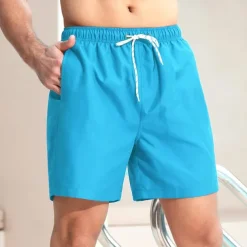 Men's Board Shorts Swim Shorts Swim Trunks Color Block Plain Quick dry Breathable Drawstring Elastic Waist Vacation Beach Hawaiian Casual Dark Red Navy Blue