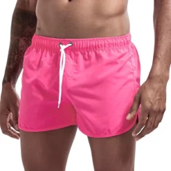 Men's Board Shorts Swim Shorts Swim Trunks Pocket Drawstring with Mesh lining Plain Quick Dry Short Holiday Beach Hawaiian Boho Black Dusty Rose