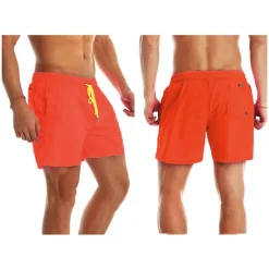 Men's Board Shorts Swim Shorts Swim Trunks Summer Shorts Beach Shorts Drawstring Elastic Waist Plain Quick Dry Short Daily Holiday Hawaiian Boho Black Yellow Micro-elastic