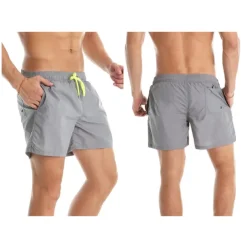 Men's Board Shorts Swim Shorts Swim Trunks Summer Shorts Beach Shorts Drawstring Elastic Waist Plain Quick Dry Short Daily Holiday Hawaiian Boho Black Yellow Micro-elastic