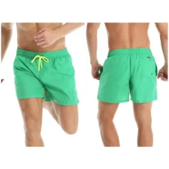 Men's Board Shorts Swim Shorts Swim Trunks Summer Shorts Beach Shorts Drawstring Elastic Waist Plain Quick Dry Short Daily Holiday Hawaiian Boho Black Yellow Micro-elastic