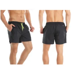 Men's Board Shorts Swim Shorts Swim Trunks Summer Shorts Beach Shorts Drawstring Elastic Waist Plain Quick Dry Short Daily Holiday Hawaiian Boho Black Yellow Micro-elastic