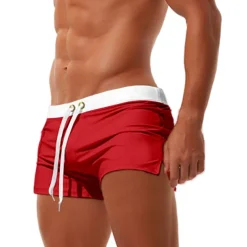 Men's Board Shorts Swim Shorts Swim Trunks Swim Briefs Drawstring Elastic Waist Zipper Pocket Solid Color Breathable Quick Dry Short Casual Daily Beach Fashion Classic Style ArmyGreen Black