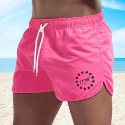 Men's Board Shorts Swim Shorts Swim Trunks Drawstring Elastic Waist Star Comfort Quick Dry Short Holiday Beach Weekend Fashion Casual Black Yellow Micro-elastic
