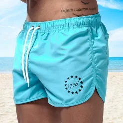 Men's Board Shorts Swim Shorts Swim Trunks Drawstring Elastic Waist Star Comfort Quick Dry Short Holiday Beach Weekend Fashion Casual Black Yellow Micro-elastic