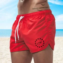 Men's Board Shorts Swim Shorts Swim Trunks Drawstring Elastic Waist Star Comfort Quick Dry Short Holiday Beach Weekend Fashion Casual Black Yellow Micro-elastic