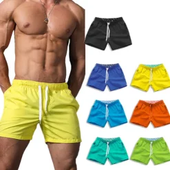 Men's Board Shorts Swim Shorts Swim Trunks Drawstring with Pockets Solid Colored Waterproof UV Sun Protection Swimming Pool Hawaiian Casual / Sporty Black White Micro-elastic