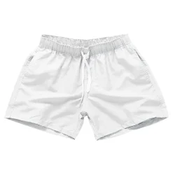 Men's Board Shorts Swim Shorts Swim Trunks Drawstring with Pockets Solid Colored Waterproof UV Sun Protection Swimming Pool Hawaiian Casual / Sporty Black White Micro-elastic