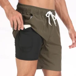 Men's Board Shorts Swim Shorts Swim Trunks Drawstring Elastic Waist With Compression Liner Gradient Plain Comfort Quick Dry Short Holiday Beach Weekend Fashion Casual Lake blue Gradient blue