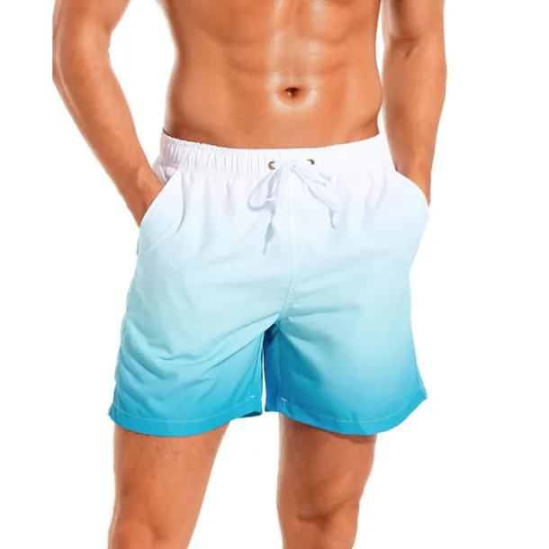 Men's Board Shorts Swim Shorts Swim Trunks Drawstring with Mesh lining Elastic Waist Gradient Quick Dry Short Casual Daily Holiday Hawaiian Boho Black Pink Micro-elastic
