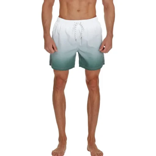 Men's Board Shorts Swim Shorts Swim Trunks Drawstring with Mesh lining Elastic Waist Gradient Quick Dry Short Casual Daily Holiday Hawaiian Boho Black Pink Micro-elastic