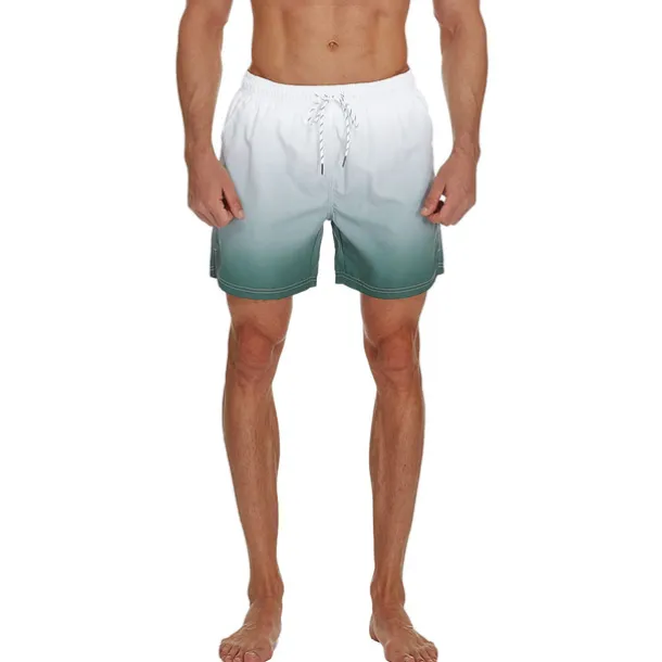 Men's Board Shorts Swim Shorts Swim Trunks Drawstring with Mesh lining Elastic Waist Gradient Quick Dry Short Casual Daily Holiday Hawaiian Boho Black Pink Micro-elastic