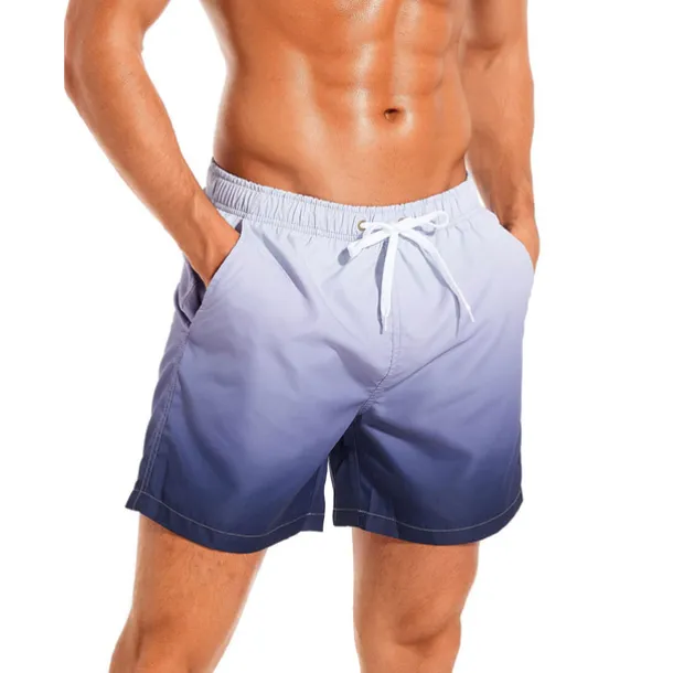 Men's Board Shorts Swim Shorts Swim Trunks Drawstring with Mesh lining Elastic Waist Gradient Quick Dry Short Casual Daily Holiday Hawaiian Boho Black Pink Micro-elastic