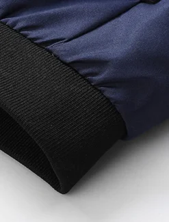 Men's Bomber Jacket Transition Jacket Going out Pocket All Seasons Plain Casual Standing Collar Regular Black Blue Army Green Gray Jacket