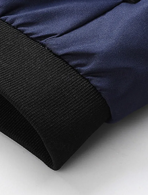 Men's Bomber Jacket Transition Jacket Going out Pocket All Seasons Plain Casual Standing Collar Regular Black Blue Army Green Gray Jacket