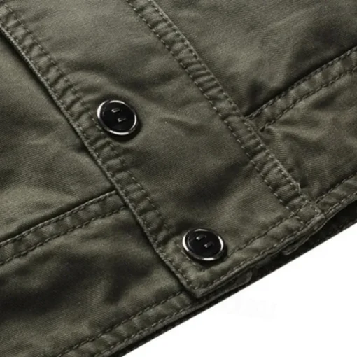 Men's Bomber Jacket Varsity Jacket Tactical Jacket Casual Wearable Multi Pocket Spring Fall Winter Military Military Style Stand Collar Regular Cotton Black Khaki Army Green Jacket