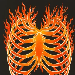 Men's Bone Flame Halloween Costumes Shirt Button Up Shirt Long Sleeve Dark Gothic Style Holiday Streetwear Summer Spring Turndown 3D Print Collared Shirts Blue Purple Orange Green