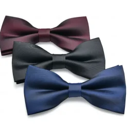 Men's Bow Tie Neckties Bowtie Pre-Tied Adjustable Bow Plain Wedding Birthday Party