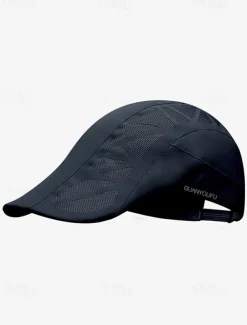 Men's breathable beret with mesh panel, Adjustable for outdoor activities and running