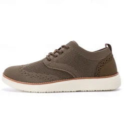 Men's Breathable Knit Brogue Sneakers - Casual Lace-Up Lightweight Shoes for Daily Wear & Walking