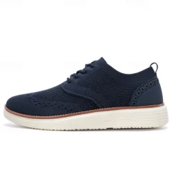 Men's Breathable Knit Brogue Sneakers - Casual Lace-Up Lightweight Shoes for Daily Wear & Walking