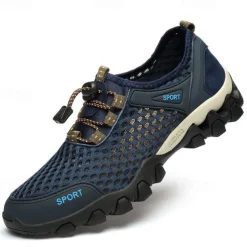 Men's Breathable Mesh Trail Running Shoes – Lightweight Non-Slip Outdoor Athletic Sneakers for Hiking, Walking & Water Sports