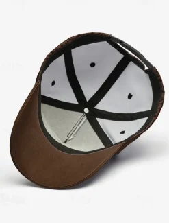 Men's Brown Baseball Cap with Colorful Tribal Print – Adjustable Casual Hat for Outdoor Activities and Festivals