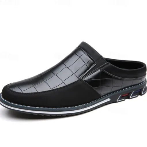 Men's Brown Croc-Embossed Leather Loafers – Stylish and Comfortable Slip-On Shoes for Casual and Formal Wear