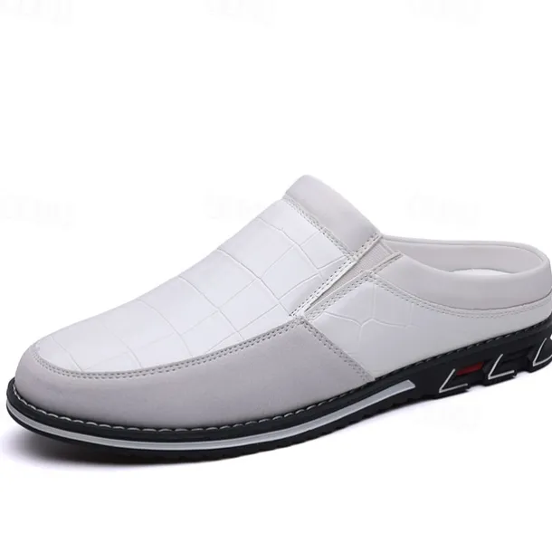 Men's Brown Croc-Embossed Leather Loafers – Stylish and Comfortable Slip-On Shoes for Casual and Formal Wear