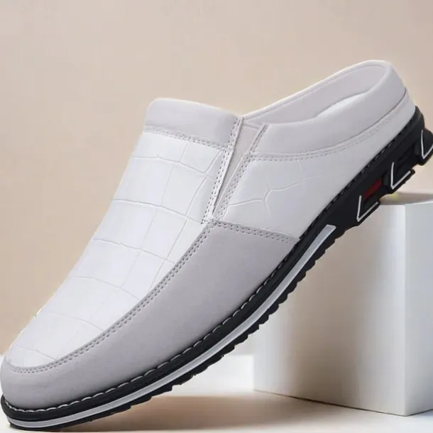 Men's Brown Croc-Embossed Leather Loafers – Stylish and Comfortable Slip-On Shoes for Casual and Formal Wear