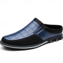 Men's Brown Croc-Embossed Leather Loafers – Stylish and Comfortable Slip-On Shoes for Casual and Formal Wear