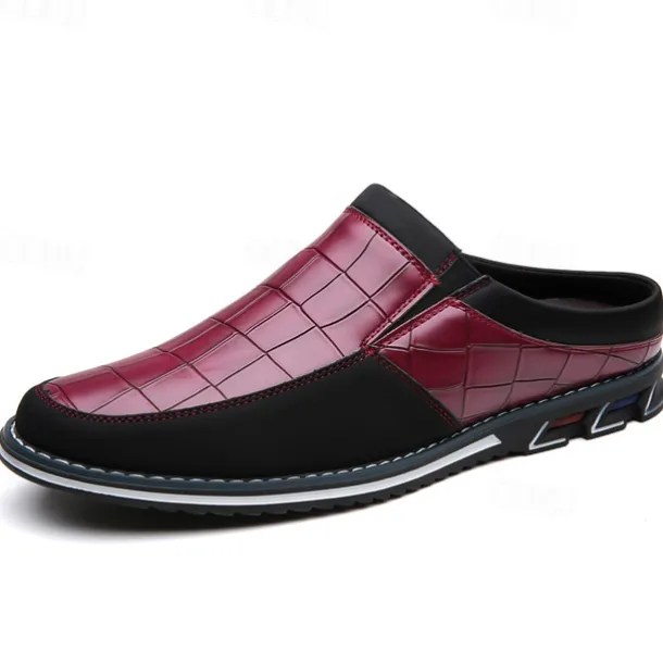 Men's Brown Croc-Embossed Leather Loafers – Stylish and Comfortable Slip-On Shoes for Casual and Formal Wear