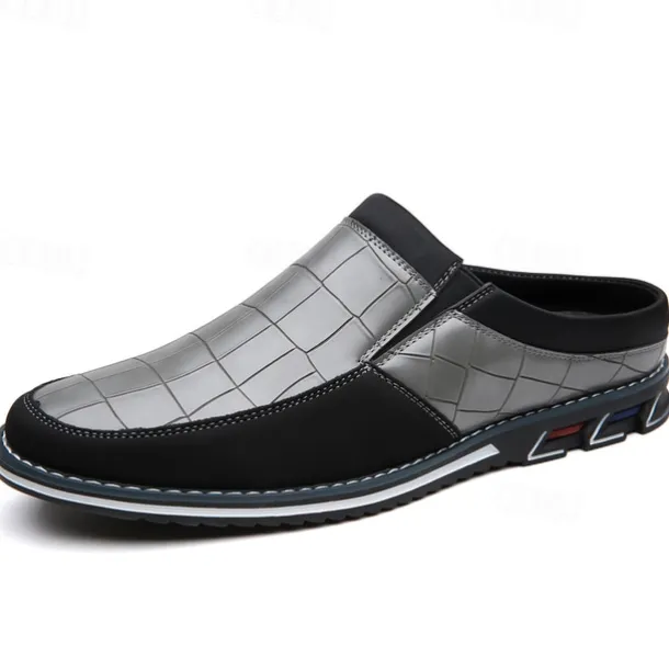 Men's Brown Croc-Embossed Leather Loafers – Stylish and Comfortable Slip-On Shoes for Casual and Formal Wear