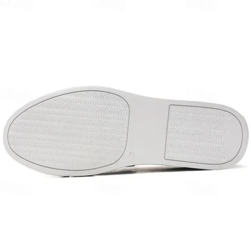 Men's Brown Faux Leather and Suede Loafers with Metal Buckle – Casual Slip-On Shoes with White Sole for Everyday Wear and Semi-Formal Occasions