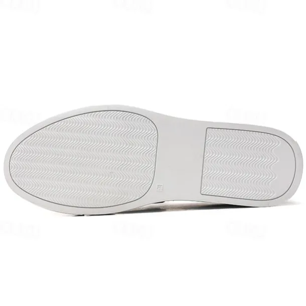 Men's Brown Faux Leather and Suede Loafers with Metal Buckle – Casual Slip-On Shoes with White Sole for Everyday Wear and Semi-Formal Occasions