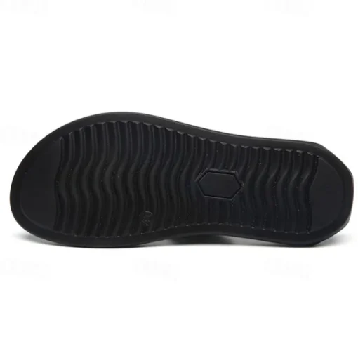 Men's Brown Faux Leather Flip Flops - Casual Open-Toe Summer Sandals with Comfortable Sole for Beach and Everyday Wear