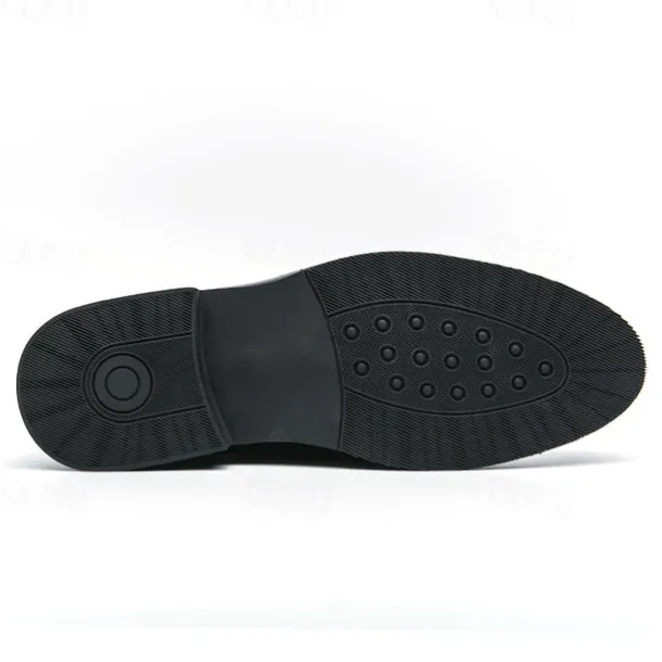 Men's Brown Faux Leather Lace-Up Dress Shoes with Woven Detail, Classic Formal Style, Comfortable for Weddings and Business Events