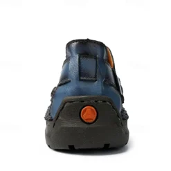 Men's Brown Faux Leather Sandals with Perforated Design, Adjustable Strap, and Durable Sole – Comfortable for Casual Wear, Outdoor and Summer Activities