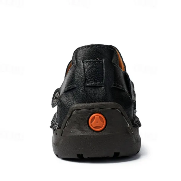 Men's Brown Faux Leather Sandals with Perforated Design, Adjustable Strap, and Durable Sole – Comfortable for Casual Wear, Outdoor and Summer Activities